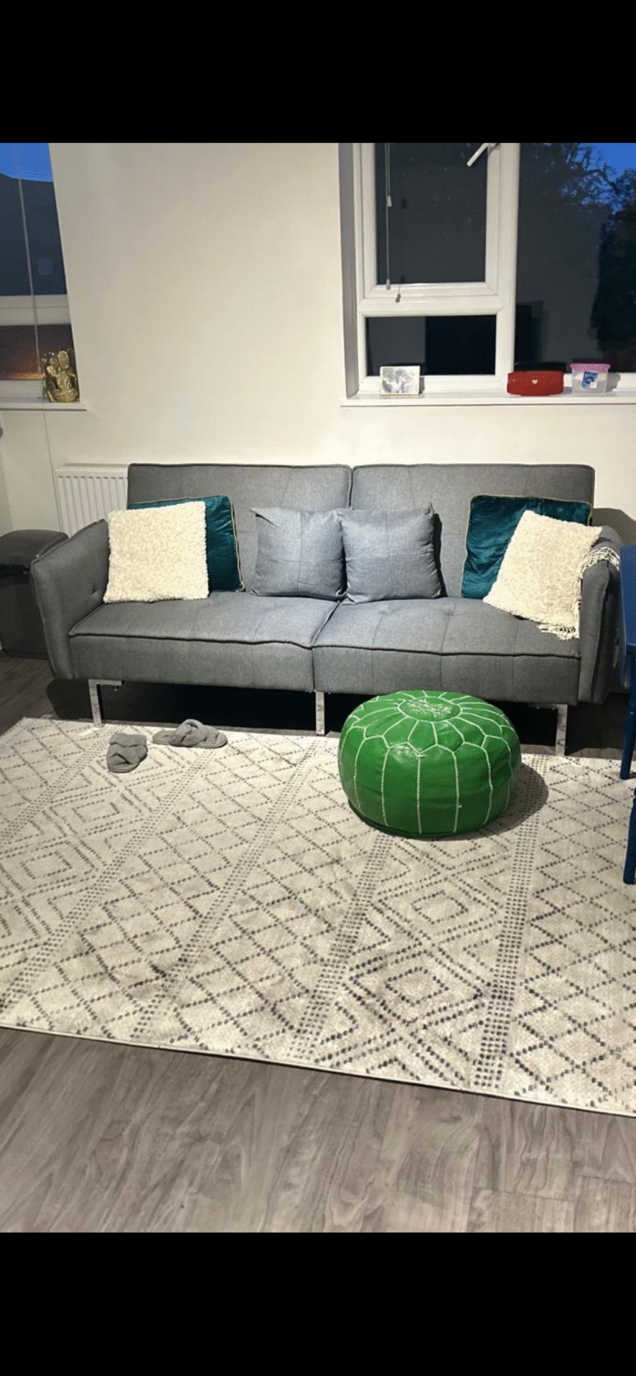 Grey 3 seater recliner sofa