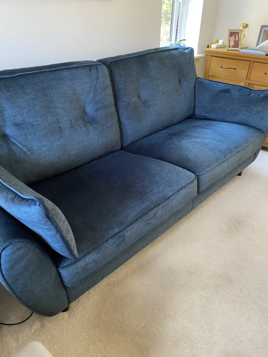 SCS Teal Blue 3 seater Albignano style sofa and chair