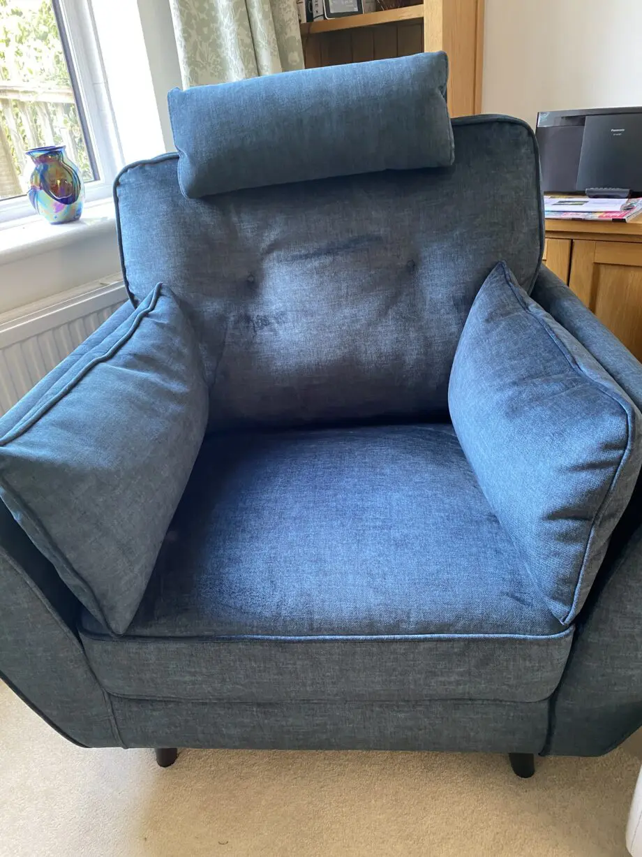 SCS Teal Blue 3 seater Albignano style sofa and chair