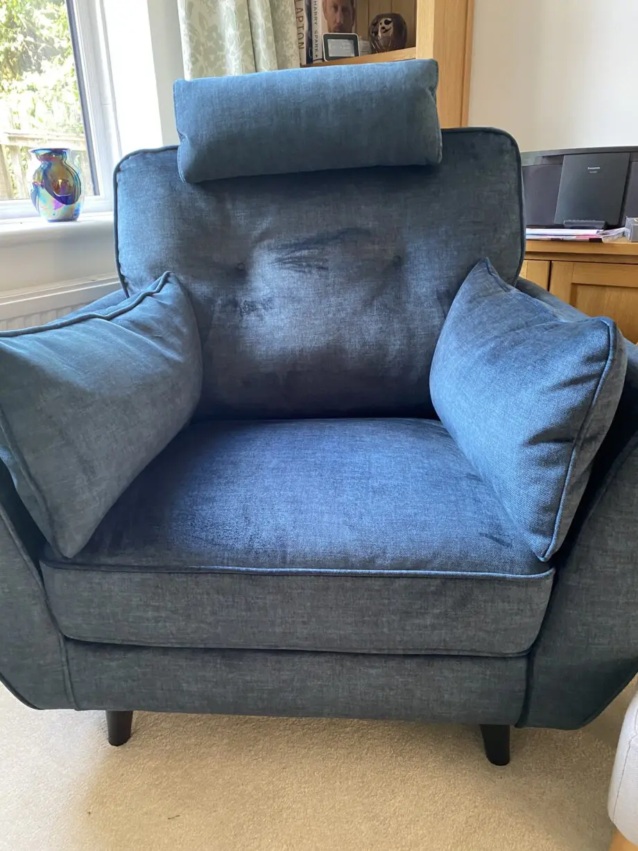 SCS Teal Blue 3 seater Albignano style sofa and chair