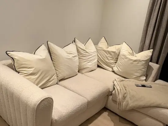 Dunelm cream L shaped sofa