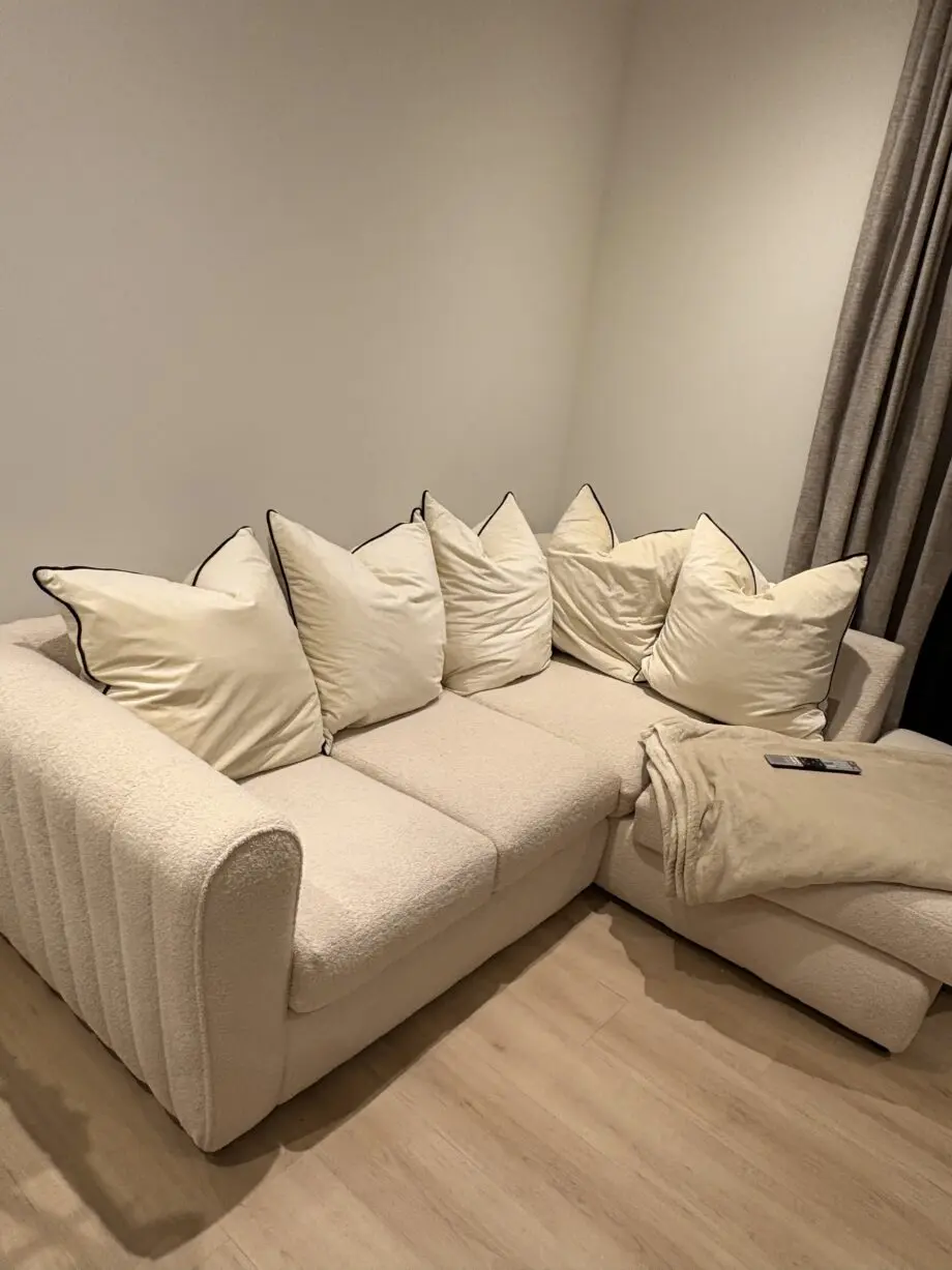Dunelm cream L shaped sofa