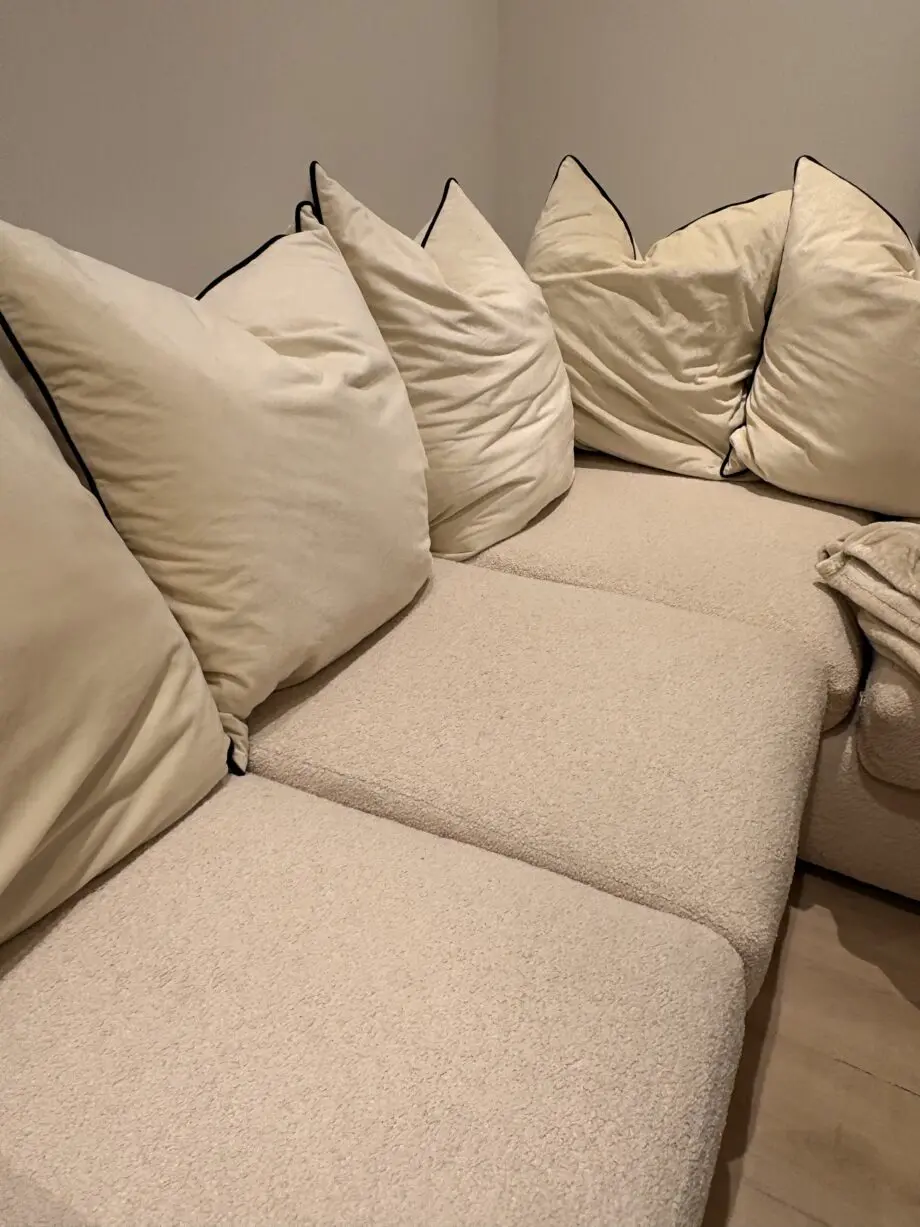 Dunelm cream L shaped sofa