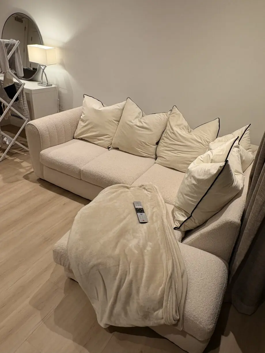 Dunelm cream L shaped sofa