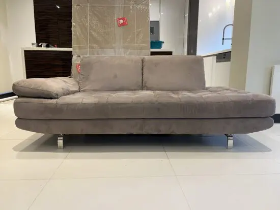 velvet grey natuzzi sofa
