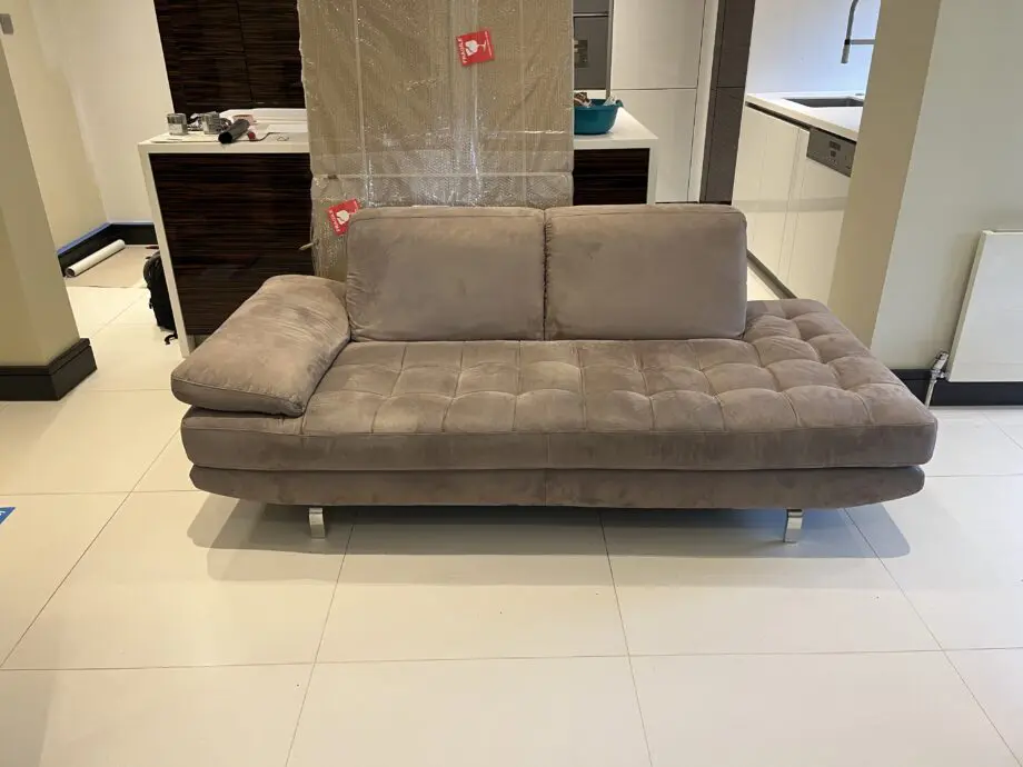 velvet grey natuzzi sofa