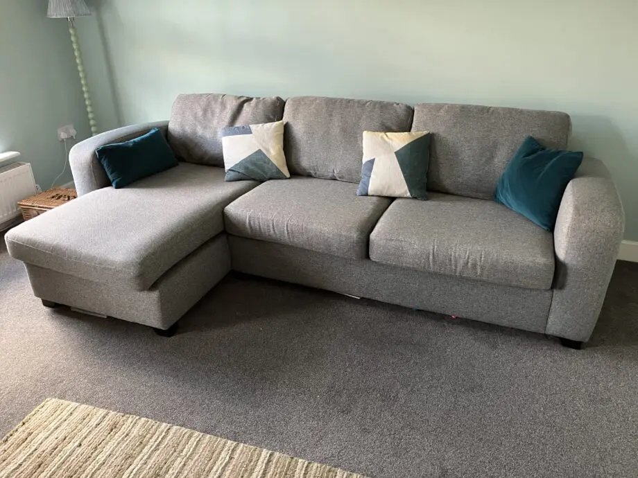DFS House Beautiful, Grey & Teal, Layla, 3 seat sofa LH Chaise