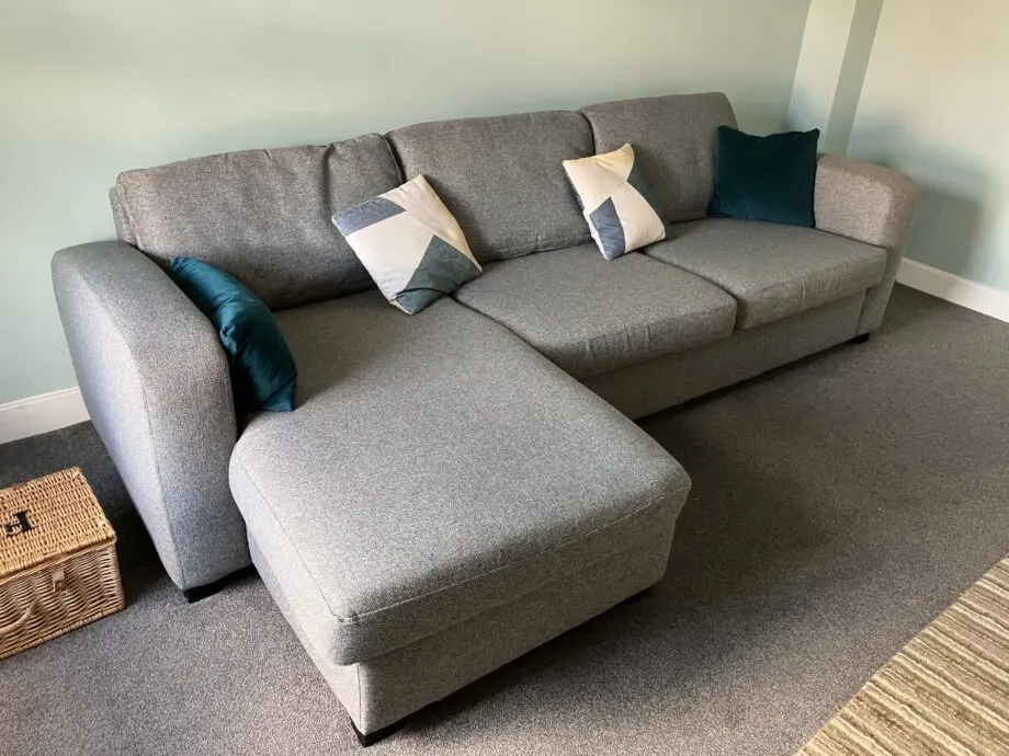 DFS House Beautiful, Grey & Teal, Layla, 3 seat sofa LH Chaise