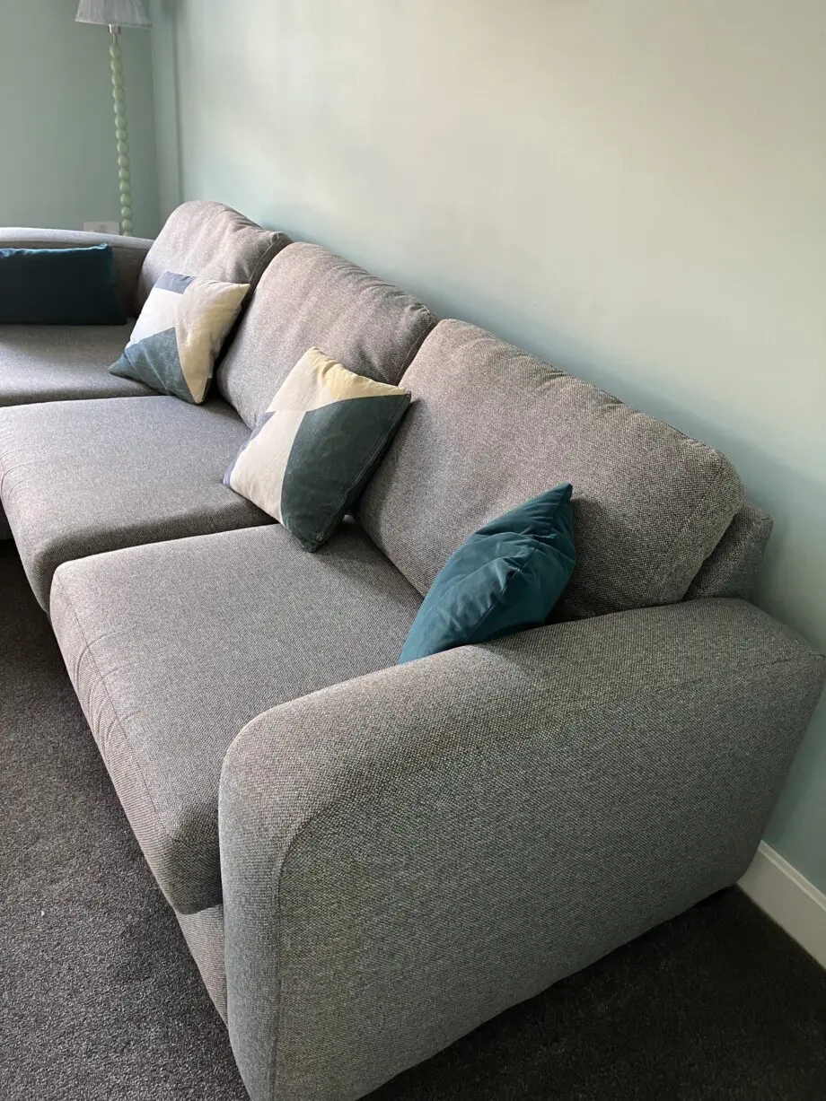 DFS House Beautiful, Grey & Teal, Layla, 3 seat sofa LH Chaise