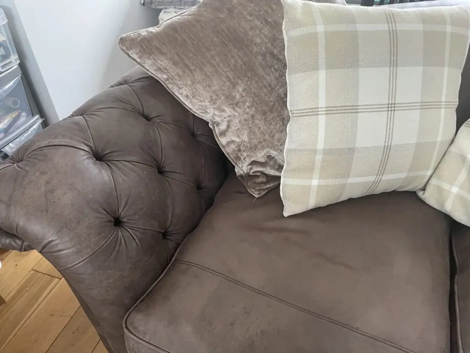 DFS Brown Leather Sofa