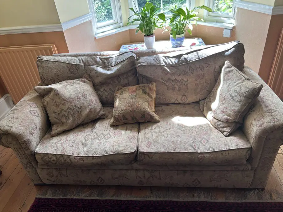 John Lewis 2 seater patterned beige / brown sofa