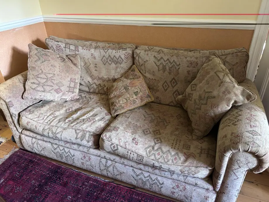 John Lewis 3 seater patterned brown and beige sofa