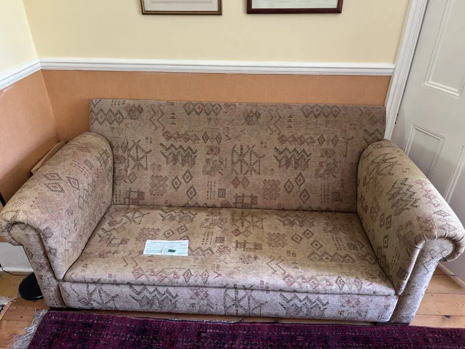 John Lewis 3 seater patterned brown and beige sofa