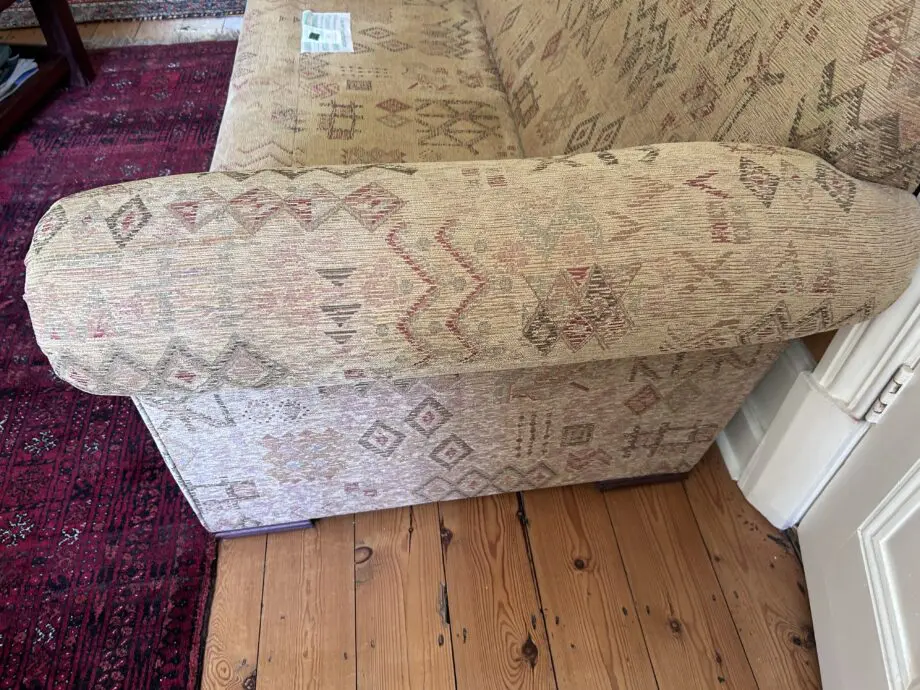 John Lewis 3 seater patterned brown and beige sofa