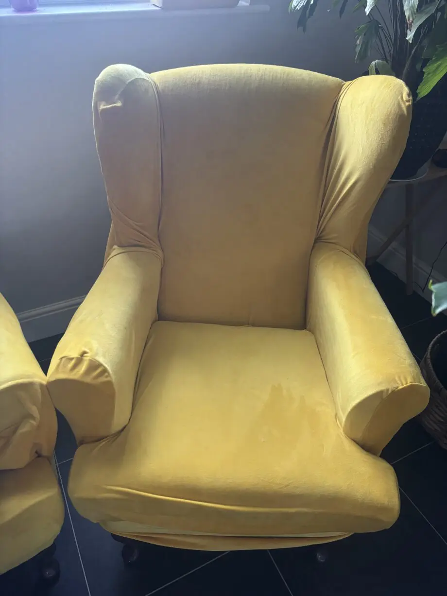 Formal wingback arm chairs