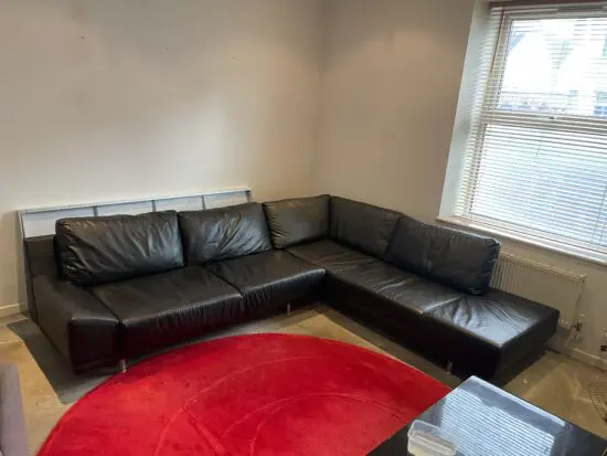 Black Leather Corner Sofa