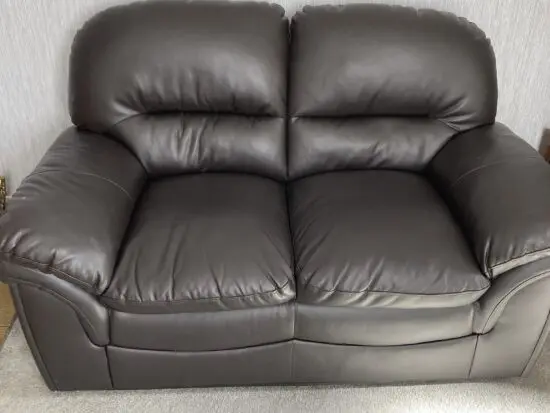 Bought online ,brown leather 2seater sofa