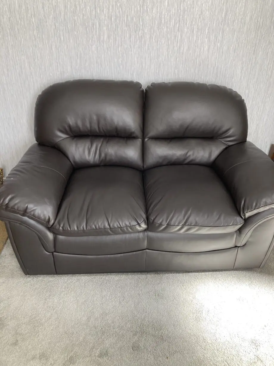 Bought online ,brown leather 2seater sofa