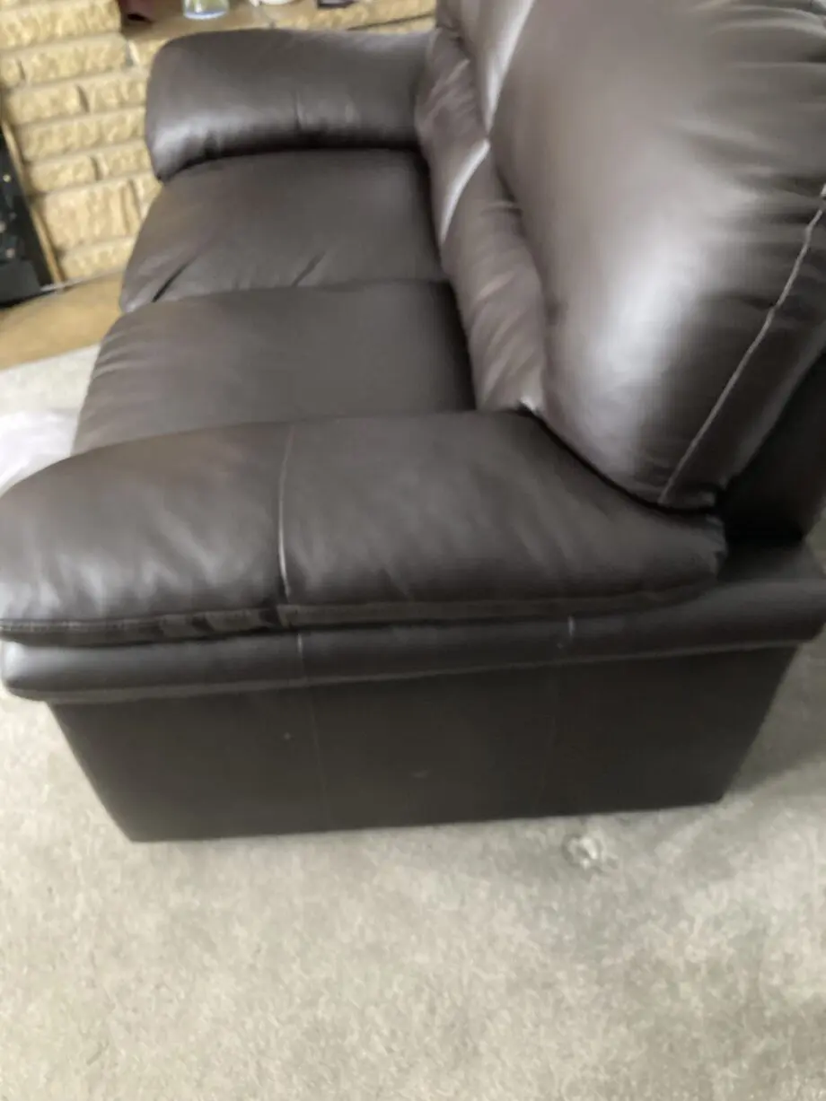 Bought online ,brown leather 2seater sofa