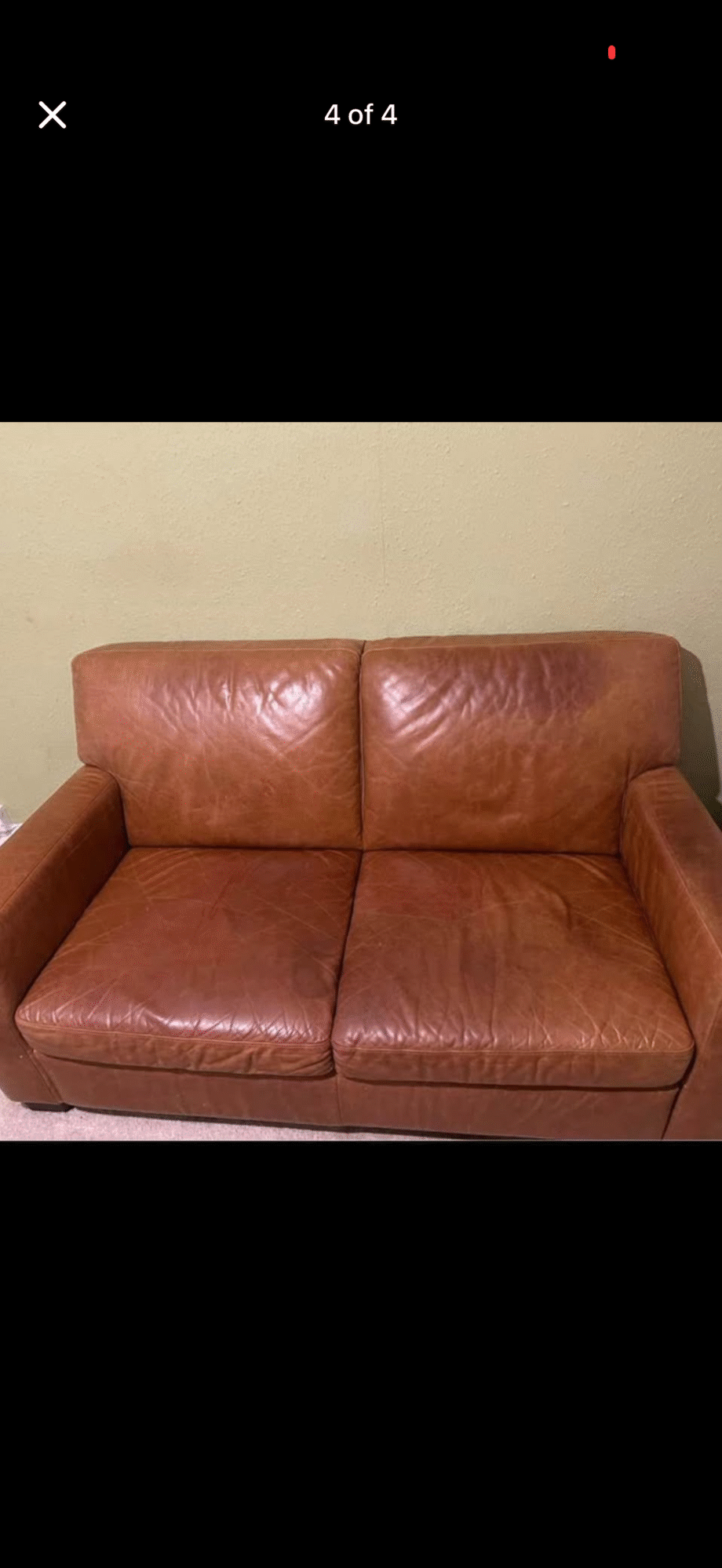 Leather brown colour sofa