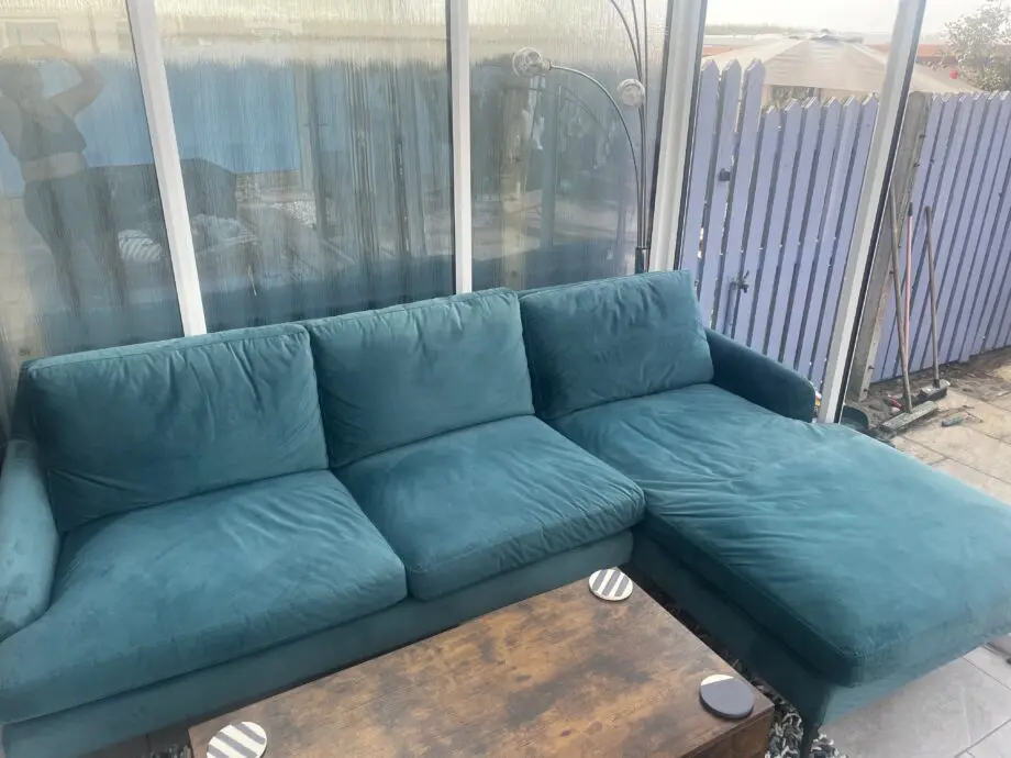 Chaise sofa 3 seater in teal
