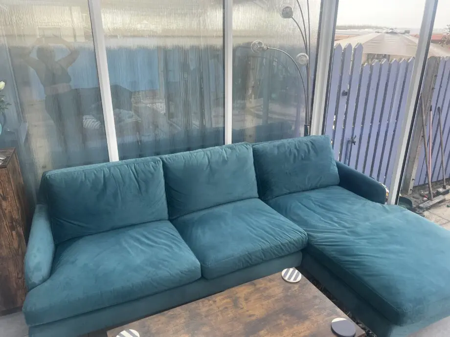 Chaise sofa 3 seater in teal