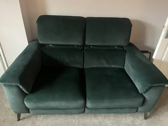 Sofology 2 seater green auto recliners