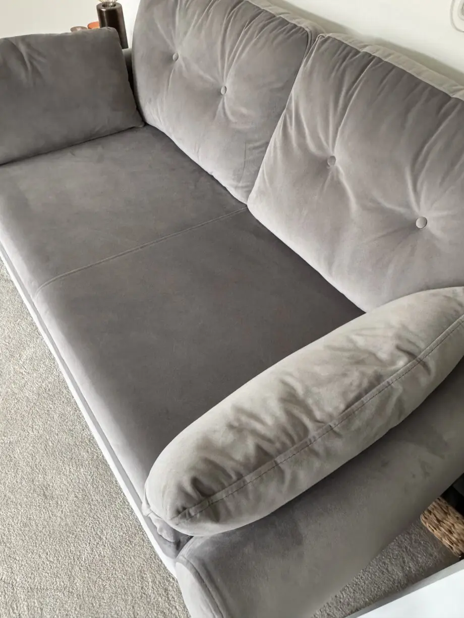 2 and 3 Seater Sofa Set - Next Grey Velvet Easy Clean Wilson Button Back