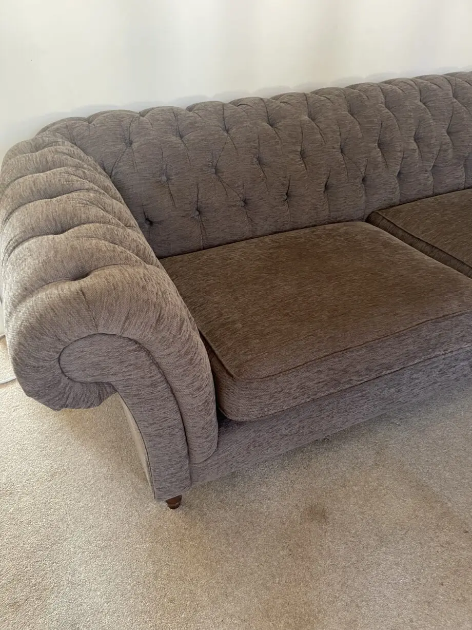 Chesterfield, 3 Seater Sofa velvet beige/light brown