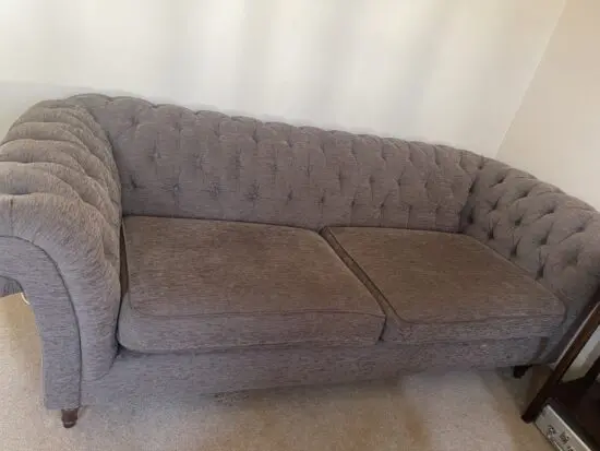 Chesterfield, 3 Seater Sofa velvet beige/light brown