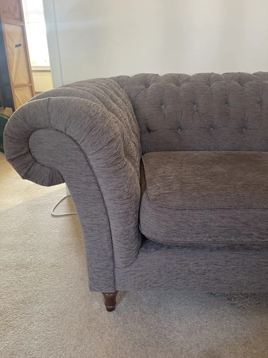 Chesterfield, 3 Seater Sofa velvet beige/light brown
