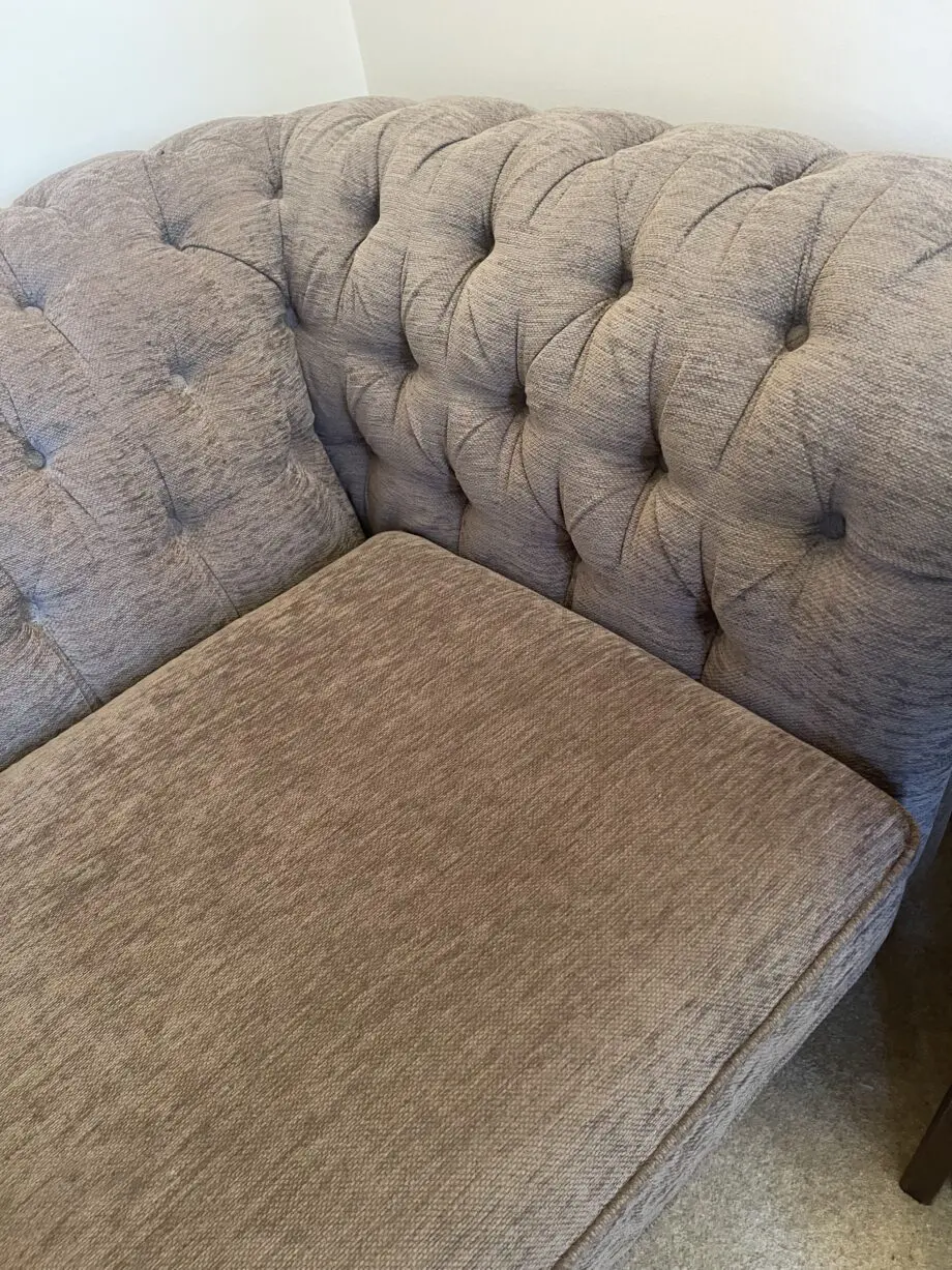 Chesterfield, 3 Seater Sofa velvet beige/light brown