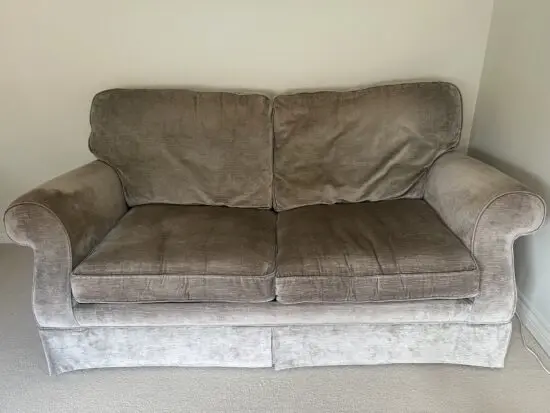 Lura Ashley grey velvet 2 seater sofa bed