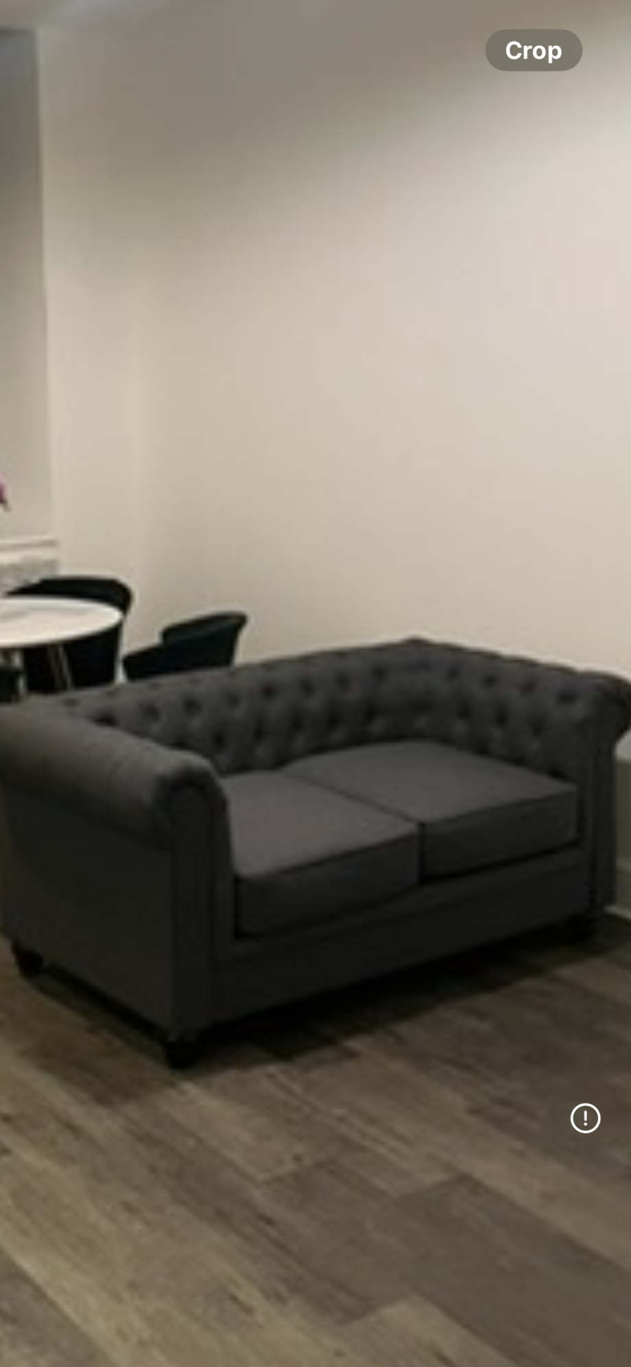 Charcoal grey 2 seater chesterfield sofa