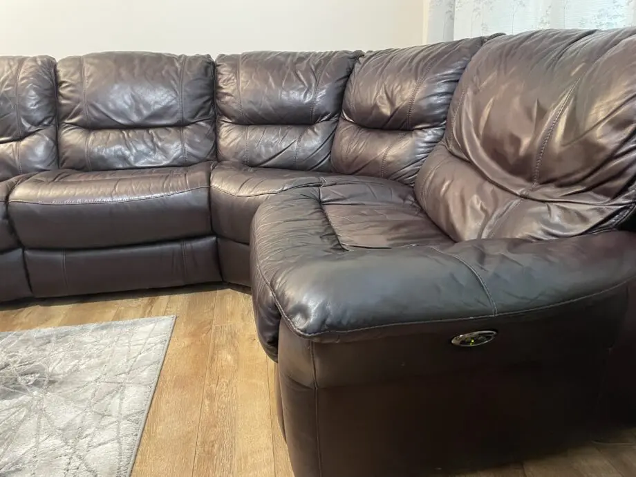 DFS brown corner suite with electric recliners