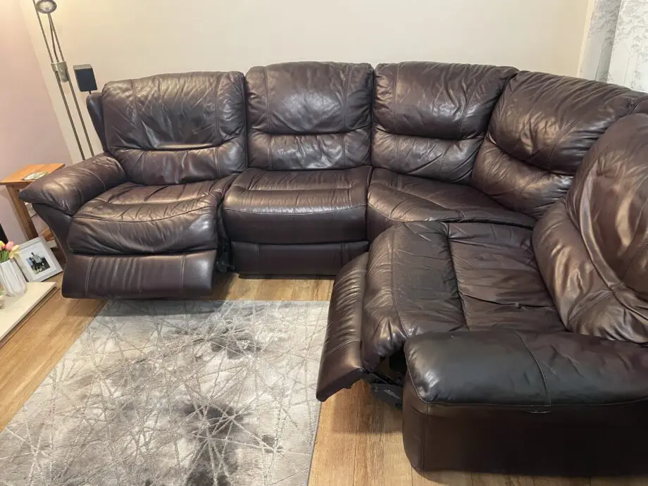 DFS brown corner suite with electric recliners