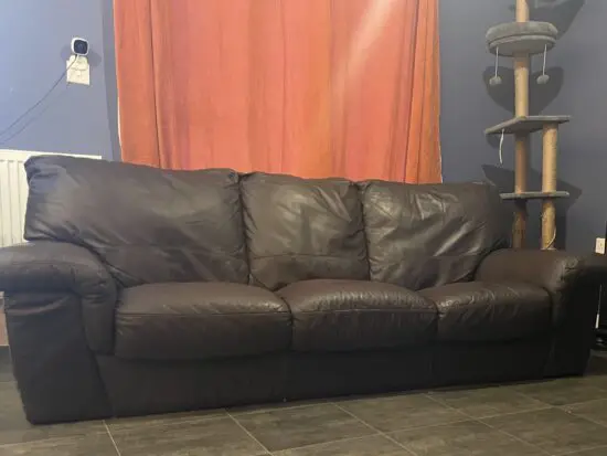 Brown leather 3 seater