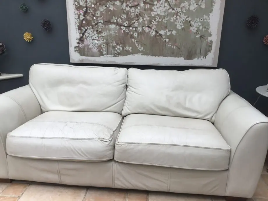 Modern 3 seater leather sofa