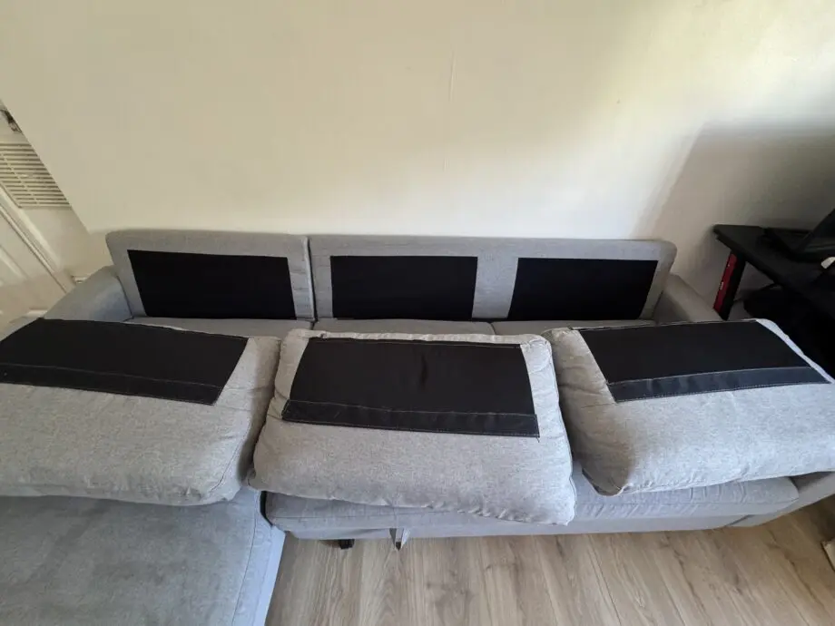 Left Facing Chaise Sofa Bed in Grey Linen