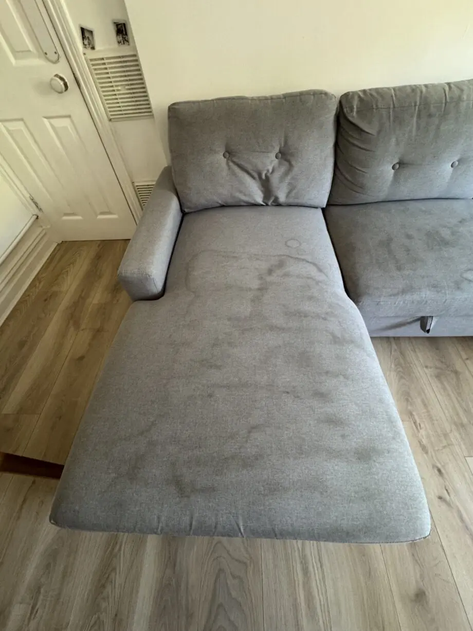Left Facing Chaise Sofa Bed in Grey Linen