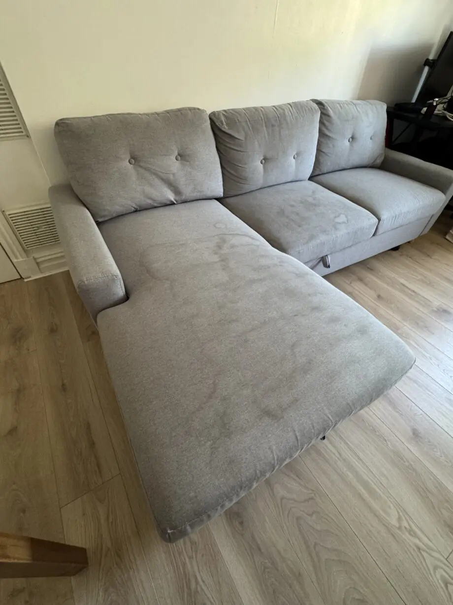 Left Facing Chaise Sofa Bed in Grey Linen