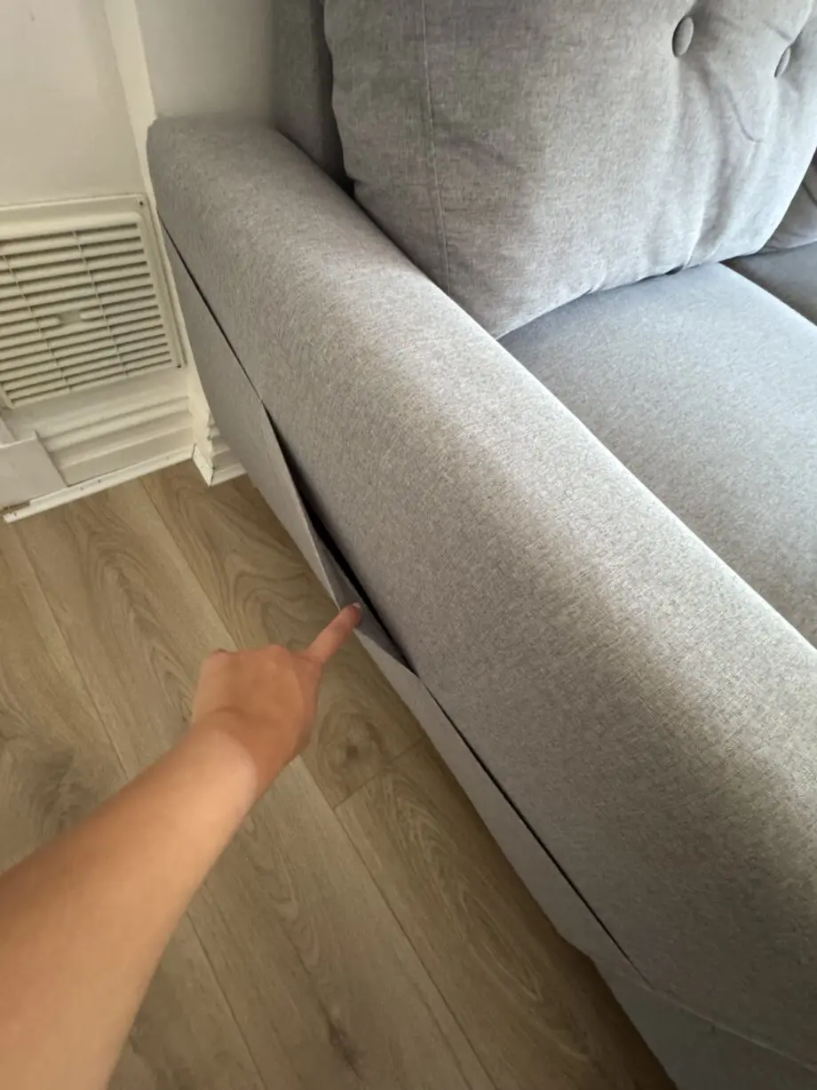 Left Facing Chaise Sofa Bed in Grey Linen