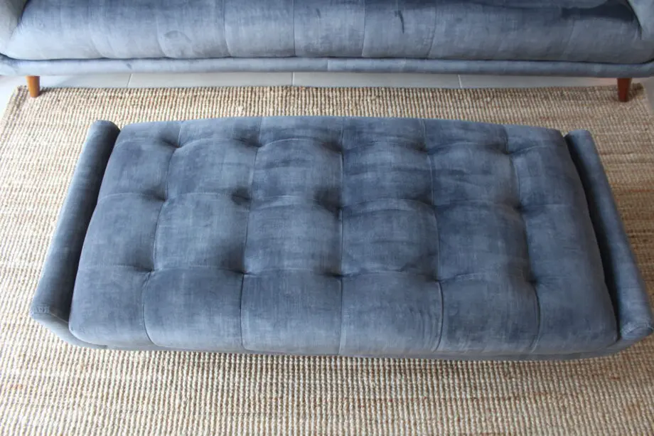 Furniture Village Heritage Granite Grey Velvet Rene 3 Seater Sofa + Footstool