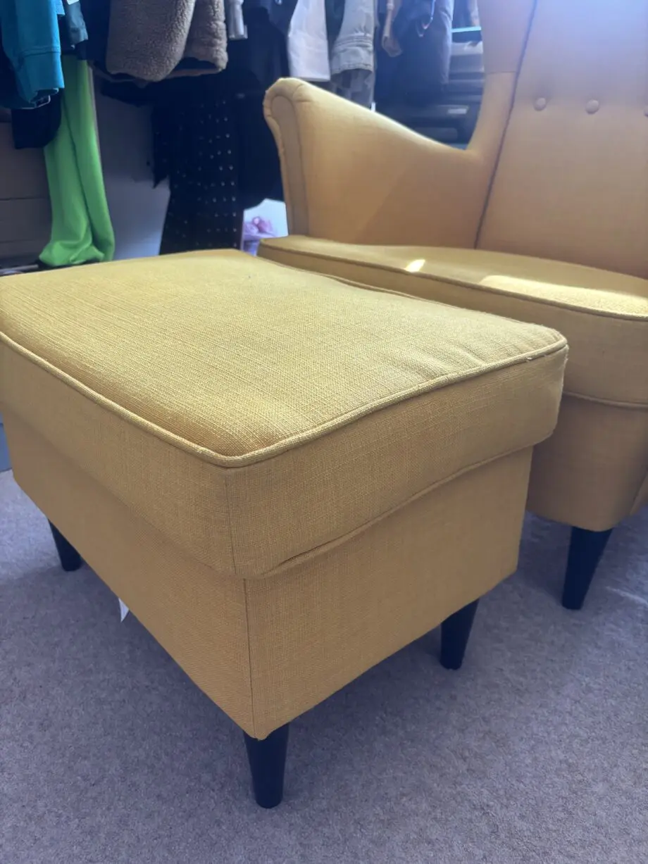 IKEA famous yellow armchair with footstool *STRANDMON*