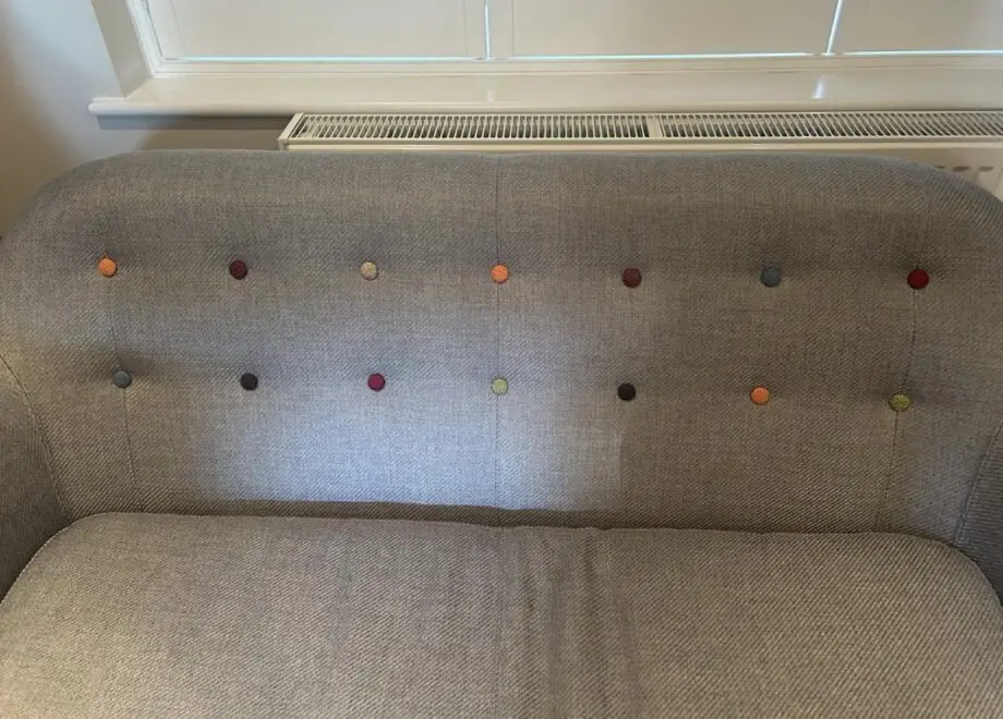 Made.com -Grey 2 Seat Sofa With Buttons