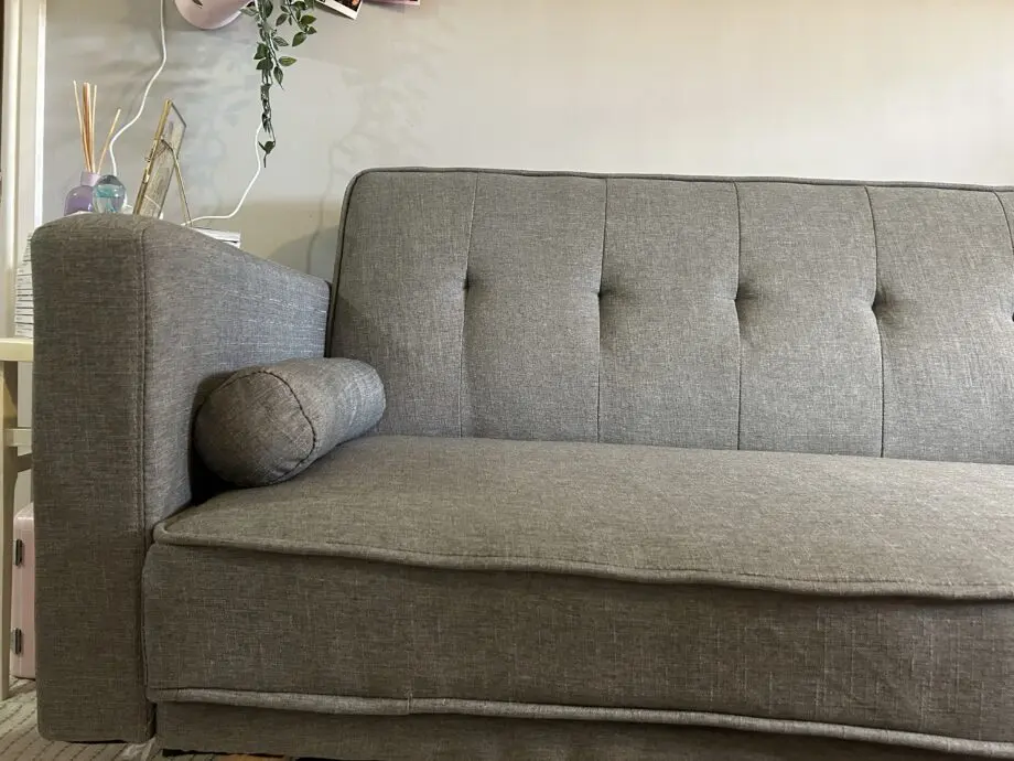 3 Seater Sofa Bed Adjustable Angle Sofa with Wooden Legs for Living Room Guest Room Office Light Gray