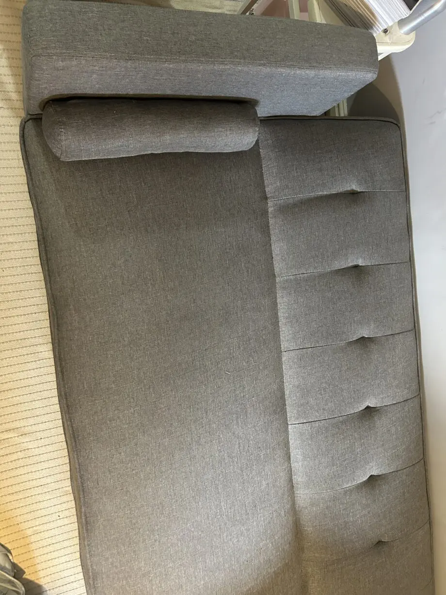 3 Seater Sofa Bed Adjustable Angle Sofa with Wooden Legs for Living Room Guest Room Office Light Gray