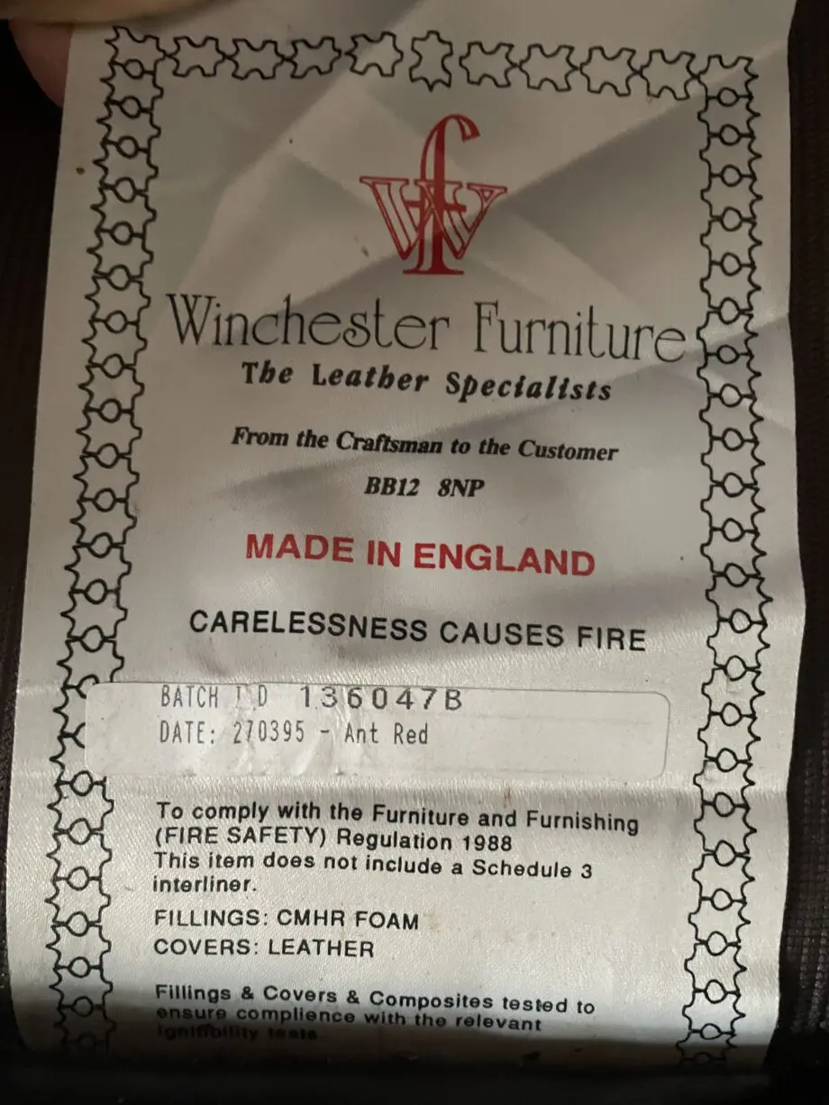 Winchester Furniture - Chesterfield Antique Red chair