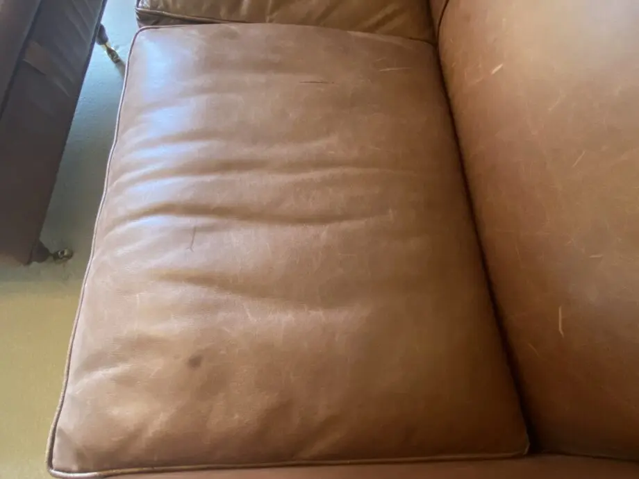 Laura Ashley Gloucester Large 2 Seater Brown Leather Sofa & Footstool