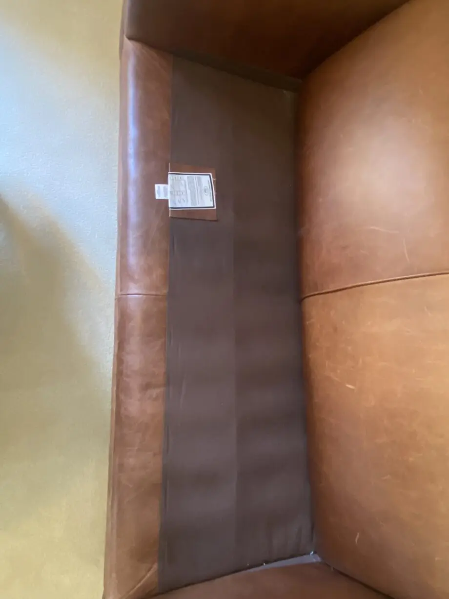 Laura Ashley Gloucester Large 2 Seater Brown Leather Sofa & Footstool